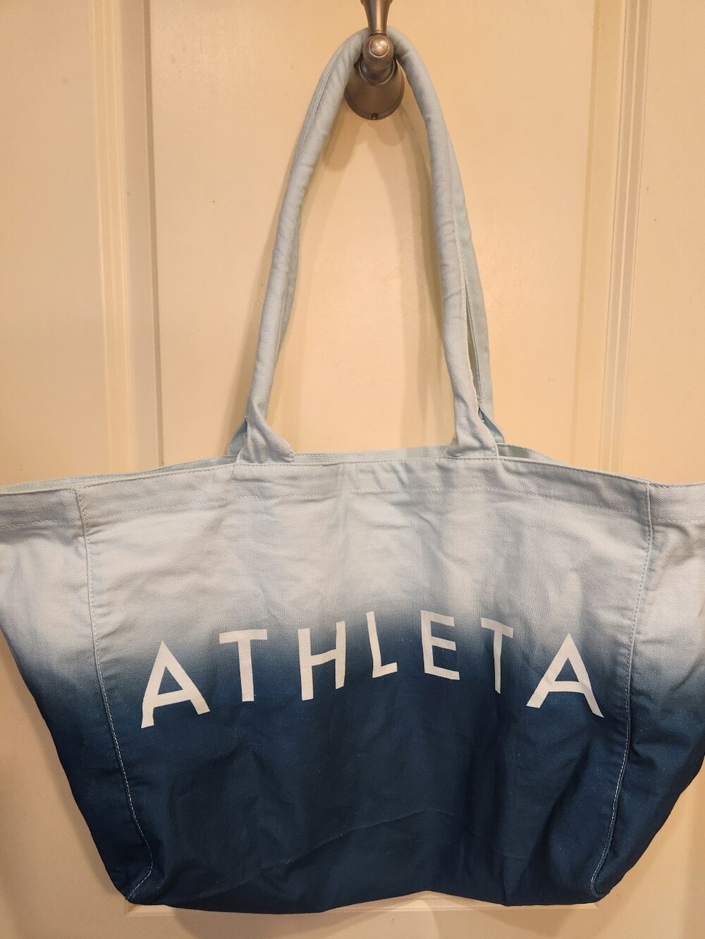 Athleta Light-to-Dark Blue Ombre Cotton Tote
